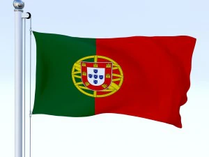 animated portugal flag 3D Model