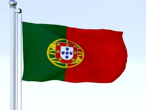animated portugal flag 3D Model