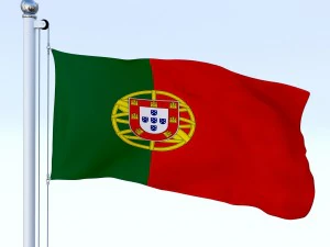 animated portugal flag 3D Model
