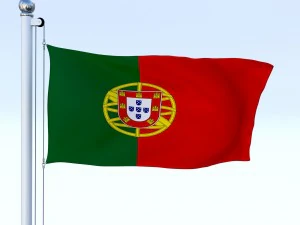 animated portugal flag 3D Model