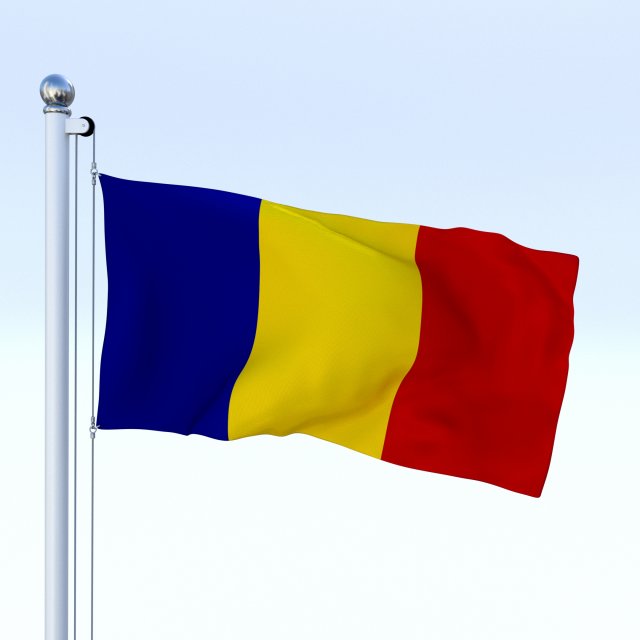 animated romania flag 3D मॉडल .c4d .max .obj .3ds .fbx .stl .blend 