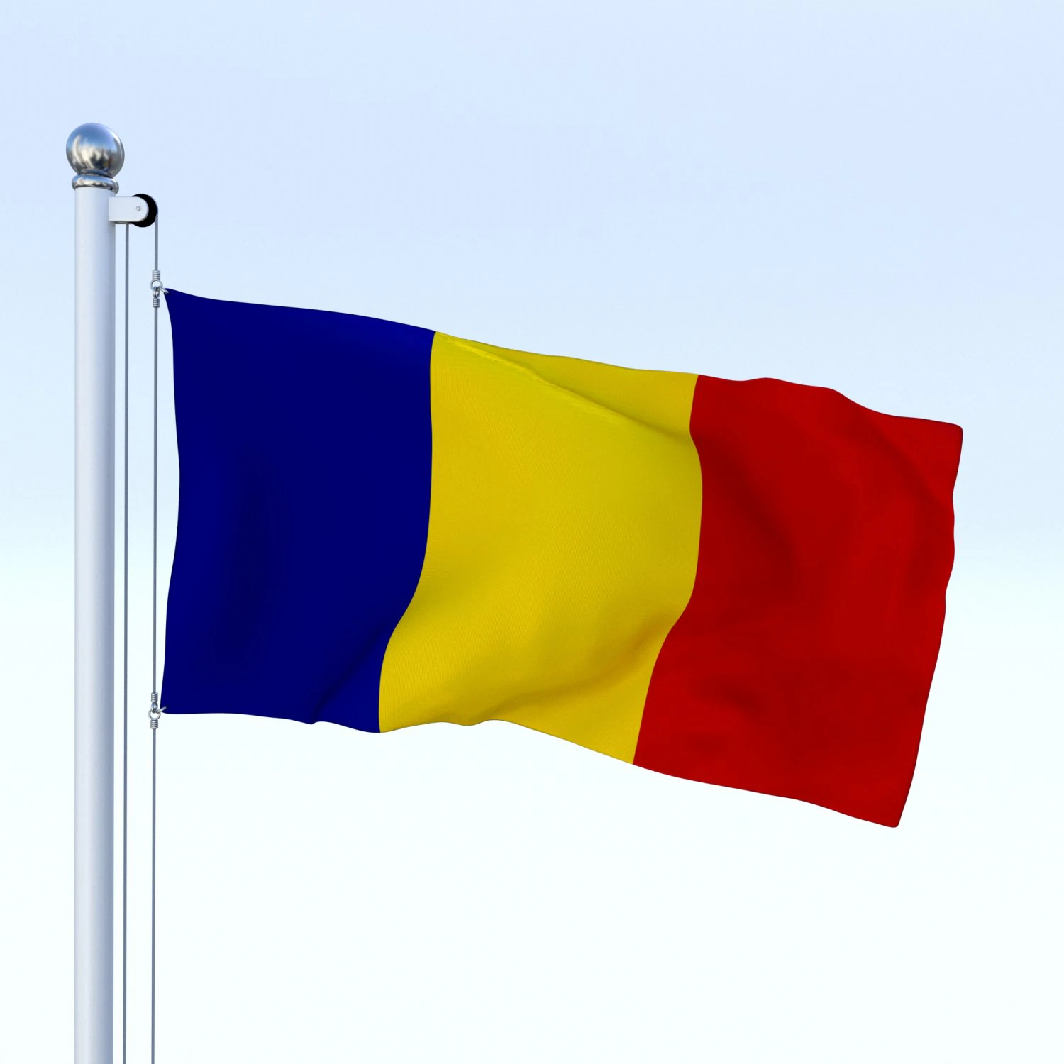 animated romania flag 3D Model .c4d .max .obj .3ds .fbx .stl .blend