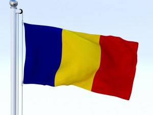 animated romania flag 3D Model