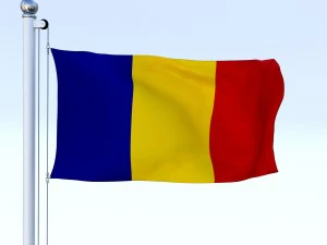 animated romania flag 3D Model