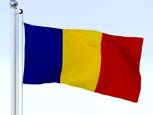 animated romania flag 3D Model