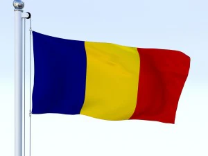 animated romania flag 3D Model