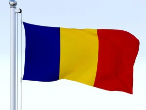 animated romania flag 3D Model