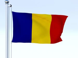 animated romania flag 3D Model