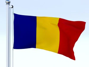 animated romania flag 3D Model