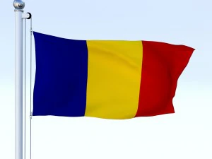 animated romania flag 3D Model