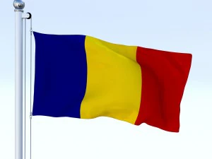 animated romania flag 3D Model