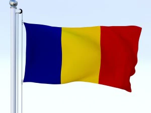 animated romania flag 3D Model