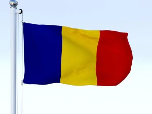 animated romania flag 3D Model