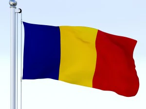 animated romania flag 3D Model