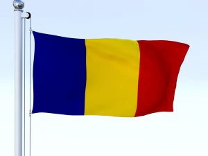 animated romania flag 3D Model