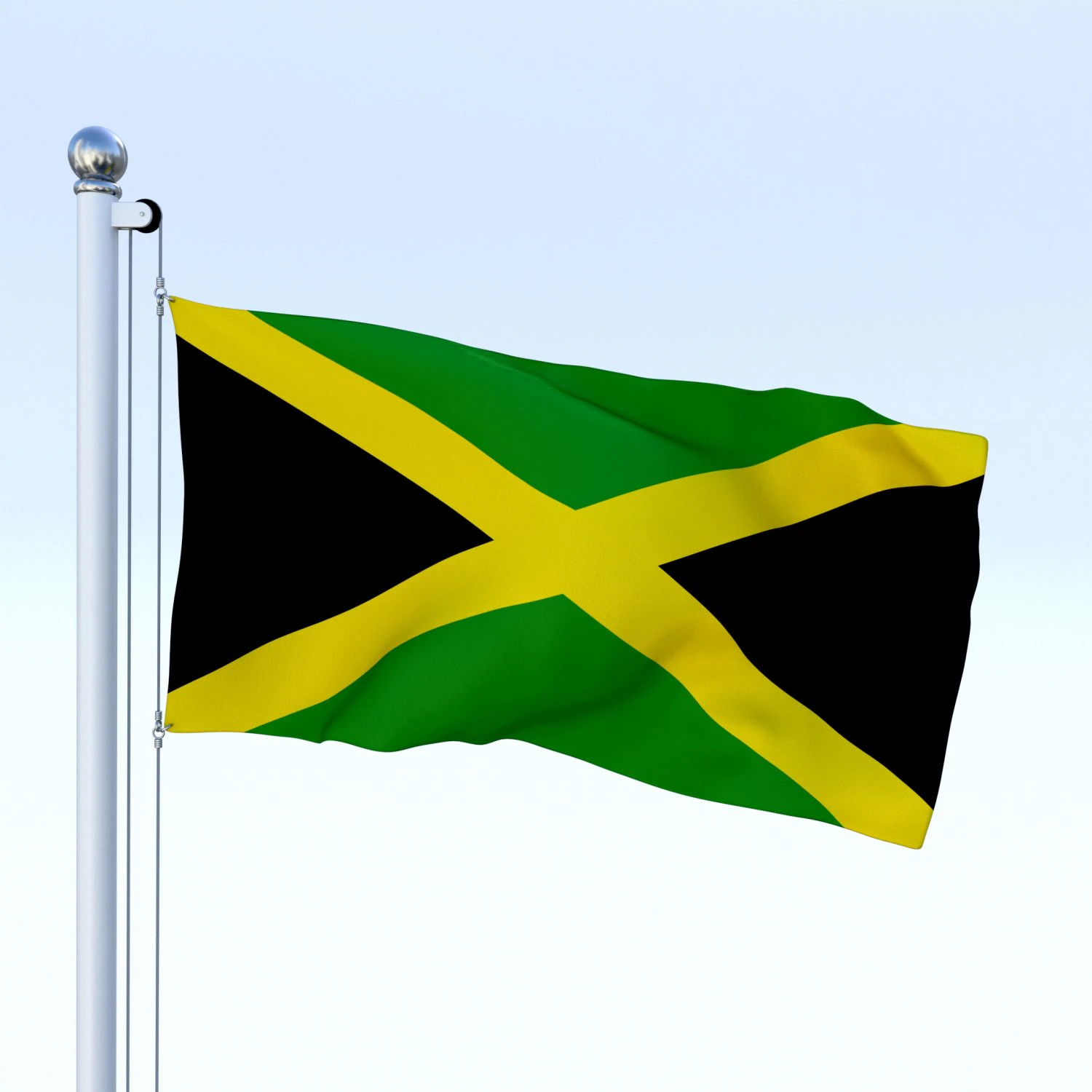 animated jamaica flag 3D Model .c4d .max .obj .3ds .fbx .stl .blend 