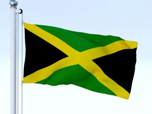 动画牙买加国旗 3D 模型