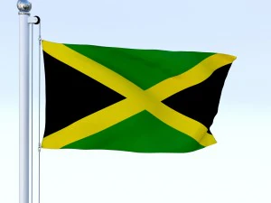 animated jamaica flag 3D Model