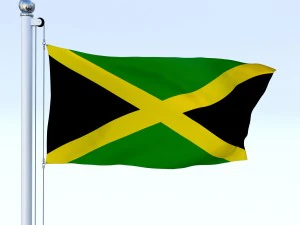 animated jamaica flag 3D Model