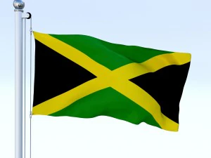 animated jamaica flag 3D Model