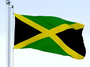 animated jamaica flag 3D Model