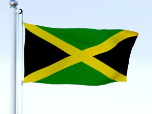 animated jamaica flag 3D Model