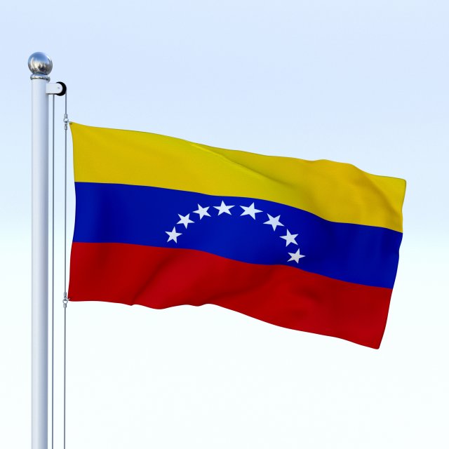 animated venezuela flag 3D Model .c4d .max .obj .3ds .fbx .stl .blend 