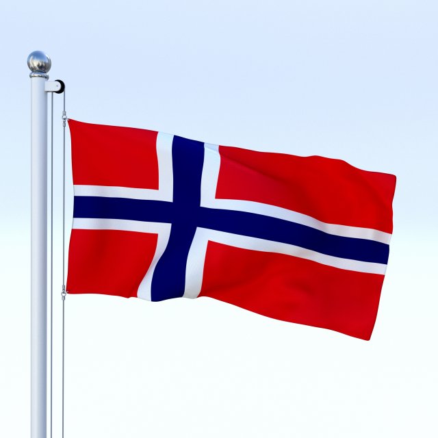 animated norway flag Modelo 3D .c4d .max .obj .3ds .fbx .stl .blend 