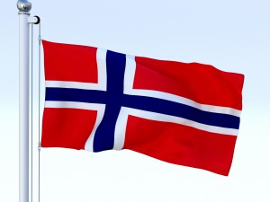 animated norway flag 3D Model