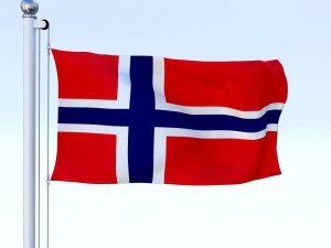 animated norway flag 3D Model