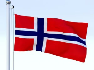 animated norway flag 3D Model