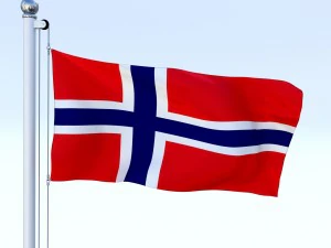 animated norway flag 3D Model