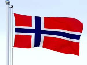 animated norway flag 3D Model