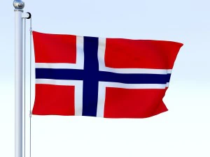 animated norway flag 3D Model