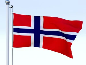 animated norway flag 3D Model