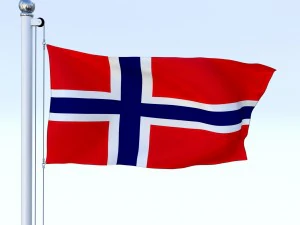 animated norway flag 3D Model