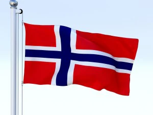 animated norway flag 3D Model