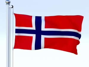 animated norway flag Modelo 3D