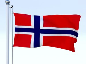 animated norway flag 3D Model