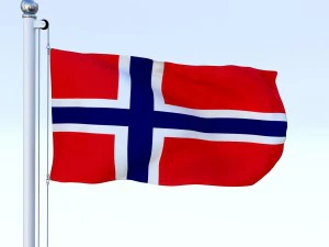 animated norway flag 3D Model