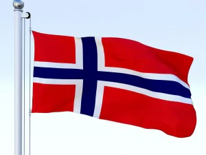 animated norway flag 3D Model