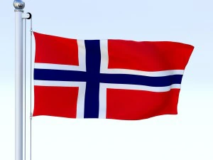 animated norway flag 3D Model