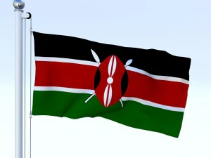 bendera kenya animasi Model 3D
