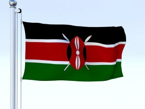 animated kenya flag 3D Model