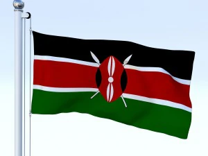 animated kenya flag 3D Model