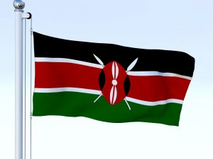 animated kenya flag 3D Model