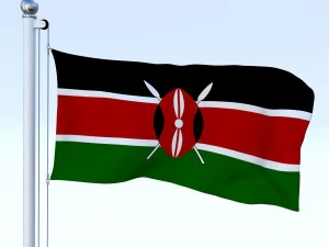 animated kenya flag 3D Model