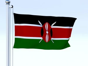 animated kenya flag 3D Model