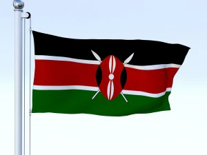 animated kenya flag 3D Model
