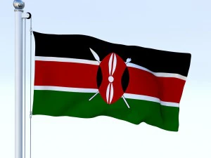 animated kenya flag 3D Model